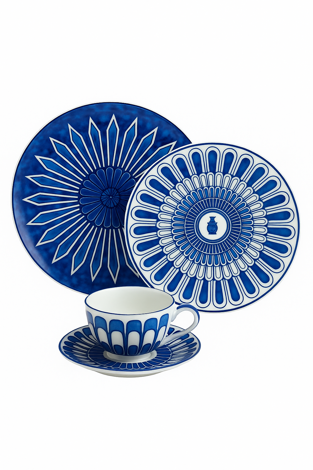 Assiette ceramique style europeen motifs sceau raffines - vue 2 sur 2