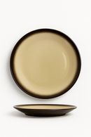 Assiette céramique style japonais glaçure craquelée pour repas