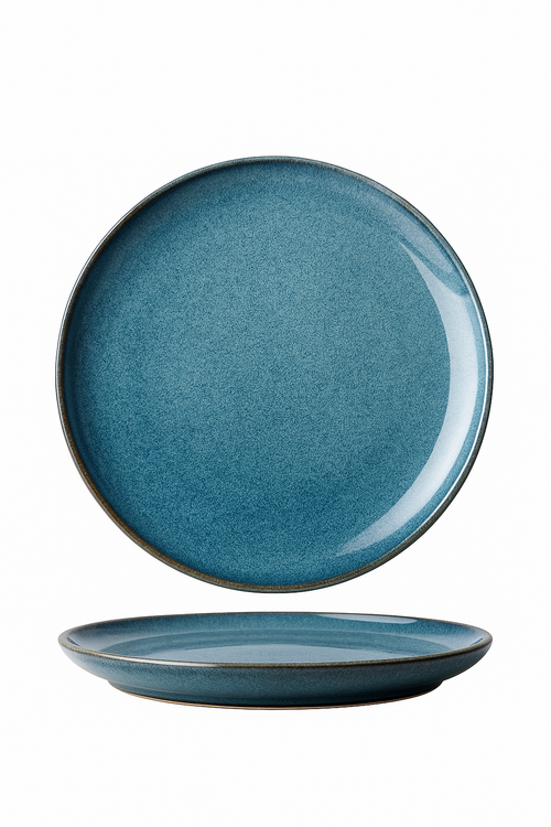Assiette ceramique style retro effet flamme vaisselle restaurant - vue 2 sur 2