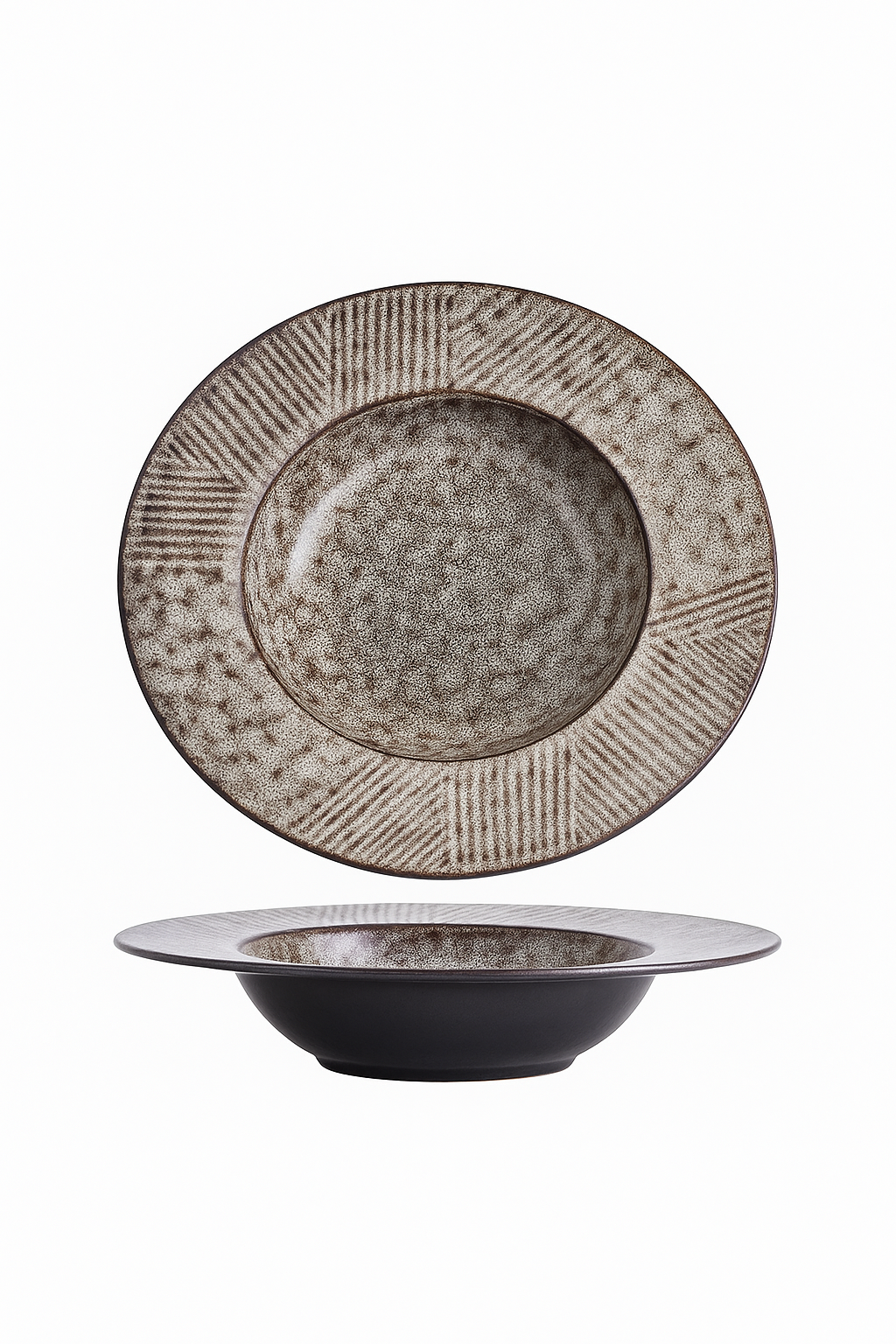 Assiette creuse ceramique style chapeau paille japonais kawaii - vue 2 sur 2