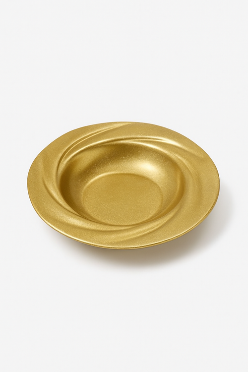 Assiette creuse inox style retro luxe pour salade