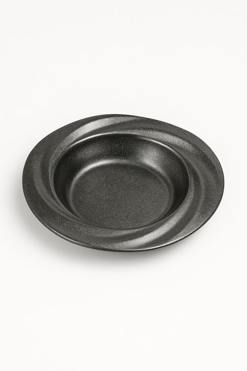 assiette creuse retro inox pour salade pates dessert