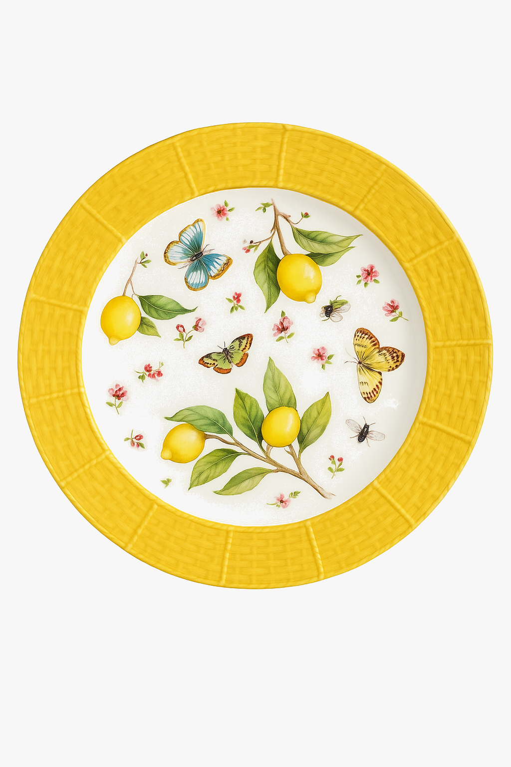assiette en céramique motif citron style européen élégant