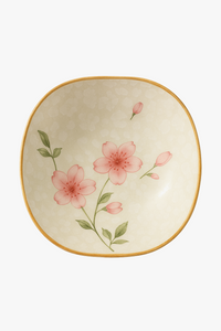 Assiette japonaise céramique motif floral bol profond