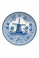 Assiette murale 20 cm porcelaine motif moulin vintage