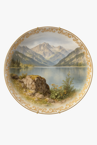 Assiette murale décorative céramique motif paysage élégant