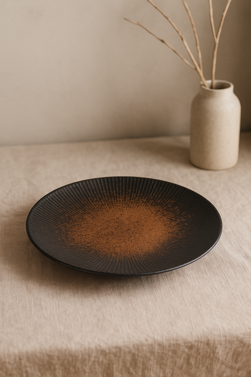 Assiette plate ceramique style japonais retro pates - vue 2 sur 2