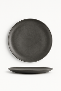 Assiette plate vintage acier inox style industriel camping