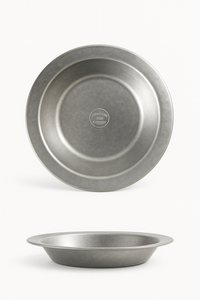 assiette plate vintage acier inox style industriel camping