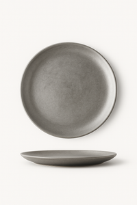 Assiette plate vintage acier inox style industriel camping