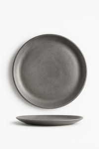 Assiette plate vintage acier inoxydable style industriel camping