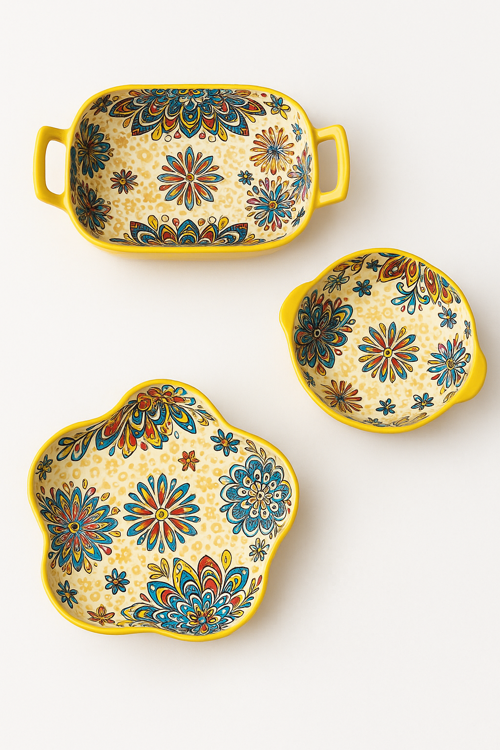 Assiette poisson ceramique style boheme double anse