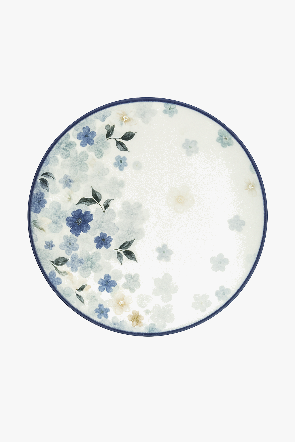 Assiettes céramique émaillée motif floral style japonais