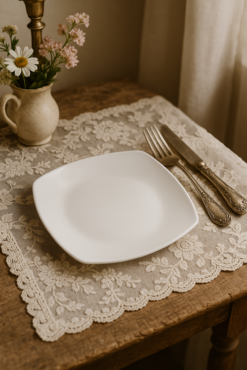 Assiettes carrées porcelaine service 6 ou 12 pièces - vue 2 sur 2