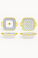 Assiettes céramique 20 cm style japonais relief x4