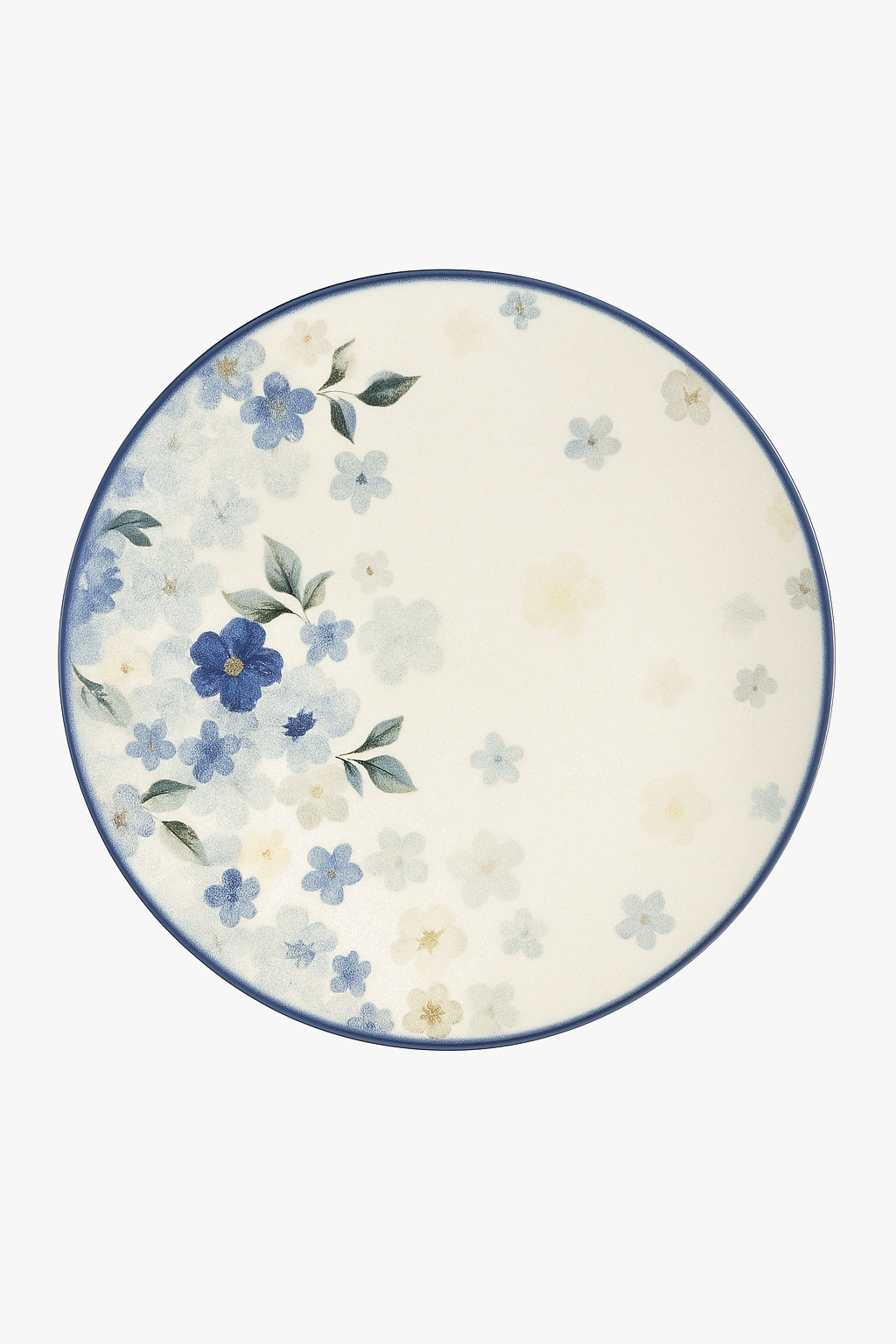 Assiettes ceramique emaillee motif floral style japon quotidien