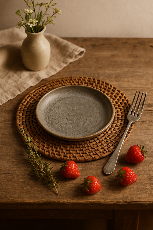 Assiettes inox style industriel retro plateaux cafe - vue 2 sur 2