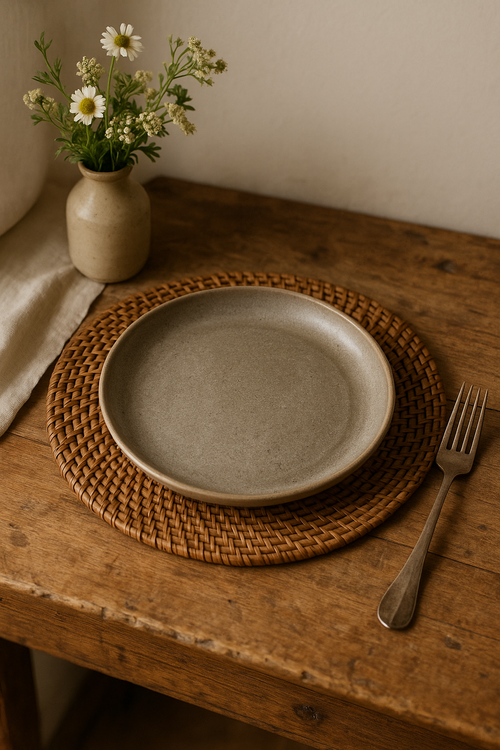 Assiettes inox style industriel retro plateaux cuisine - vue 2 sur 2