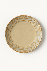 Assiettes plates ceramique relief retro style gastronomique
