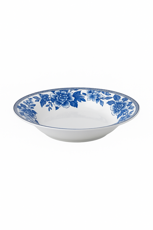 Assiettes porcelaine Jingdezhen motifs floraux style chinois - vue 2 sur 2