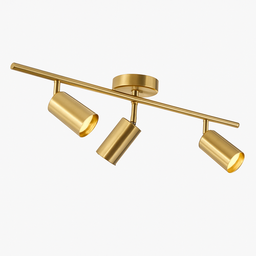 Barre spots LED en aluminium noir et doré Golden - vue 2 sur 7