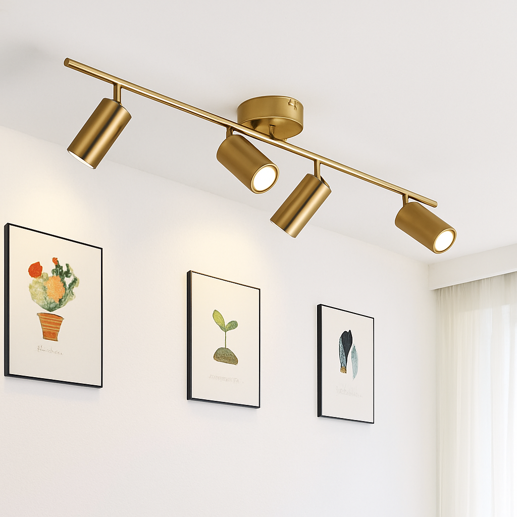 Barre spots LED en aluminium noir ou doré Mounted - vue 3 sur 7