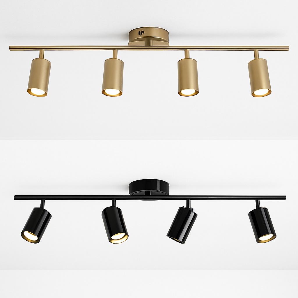 Barre spots LED en aluminium noir ou doré Mounted - vue 4 sur 7