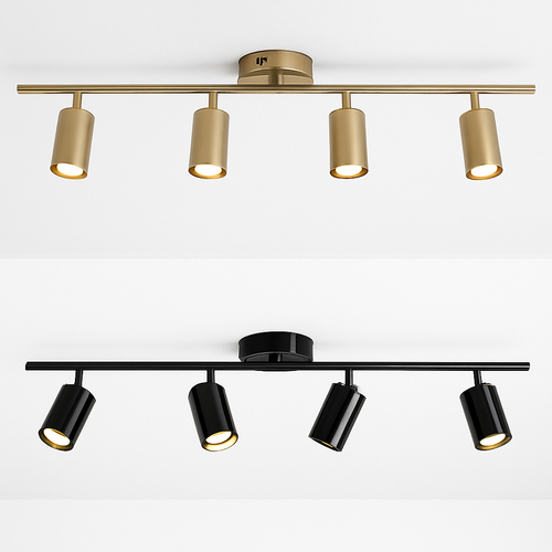 Barre spots LED en aluminium noir ou doré Mounted - vue 5 sur 7