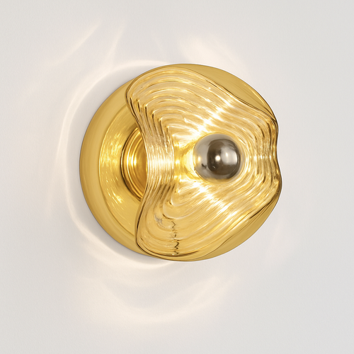 Bauhaus Glass Wall Lamp with the Effect on the Wall Clear Smoke Gray Amber Sconce Living Room Decorative Wall Light Hotel Aisle - vue 2 sur 9