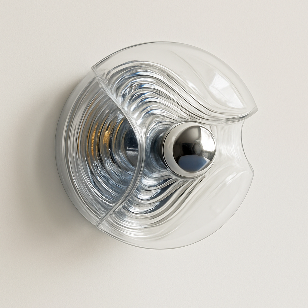 Bauhaus Glass Wall Lamp with the Effect on the Wall Clear Smoke Gray Amber Sconce Living Room Decorative Wall Light Hotel Aisle - vue 4 sur 9