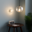 Bauhaus Glass Wall Lamp with the Effect on the Wall Clear Smoke Gray Amber Sconce Living Room Decorative Wall Light Hotel Aisle