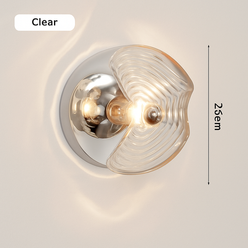 Bauhaus Glass Wall Lamp with the Effect on the Wall Clear Smoke Gray Amber Sconce Living Room Decorative Wall Light Hotel Aisle - vue 9 sur 9