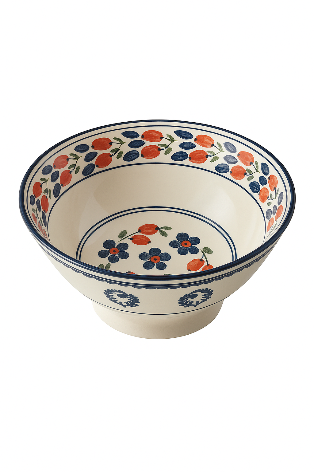 Bol à ramen japonais céramique motif floral 12l - vue 2 sur 2