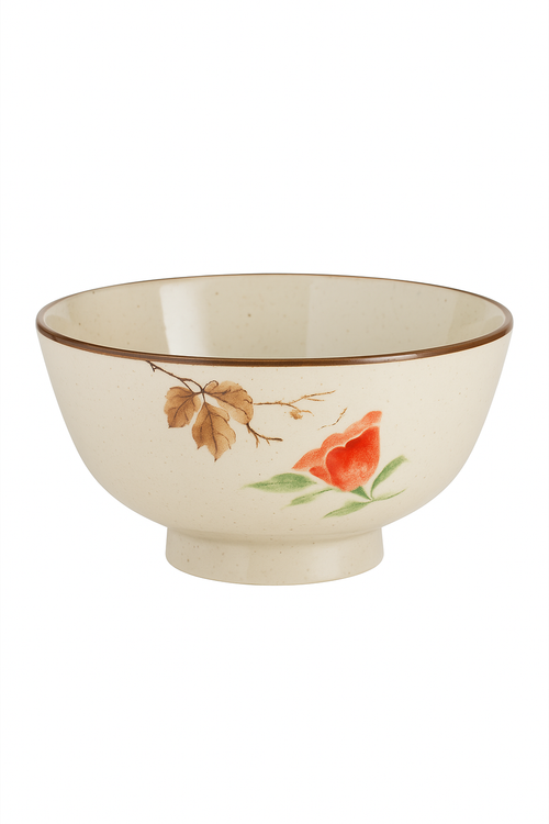 bol ceramique retro asiatique motif floral soupe riz