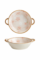 Bol japonais ceramique anse motif floral micro ondes