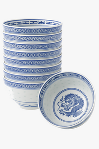 Bol porcelaine jingdezhen motif dragon chinois ramen soupe
