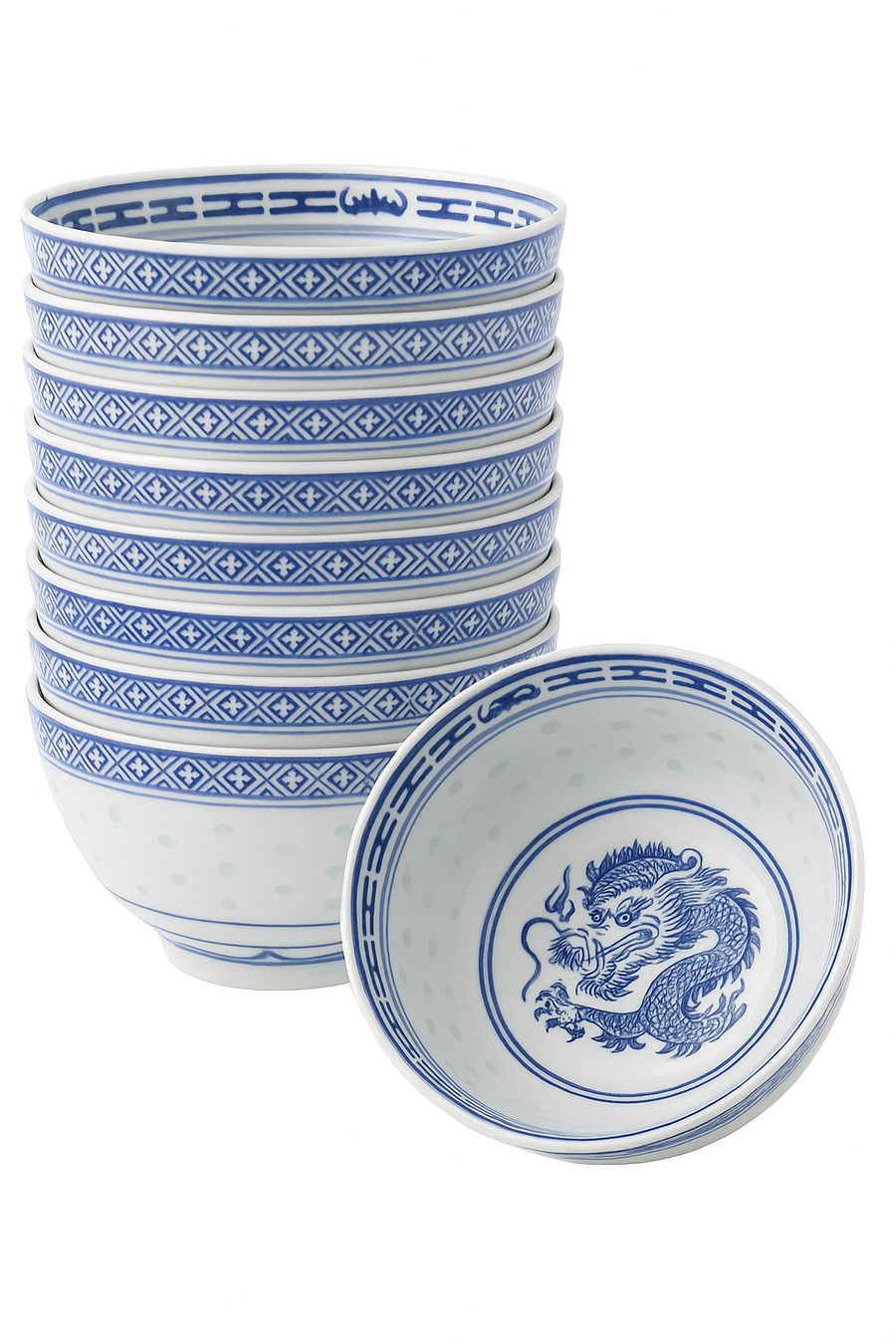 Bol porcelaine jingdezhen motif dragon chinois ramen soupe