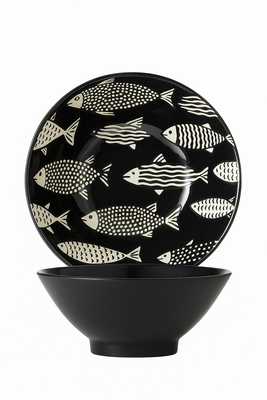 Bol ramen japonais floral ceramique capacite 1 2l - vue 2 sur 2