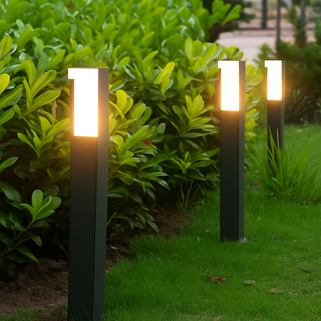 bornes lumineuses led étanches avec détecteur de mouvement pour jardin extérieur - vue 4 sur 17
