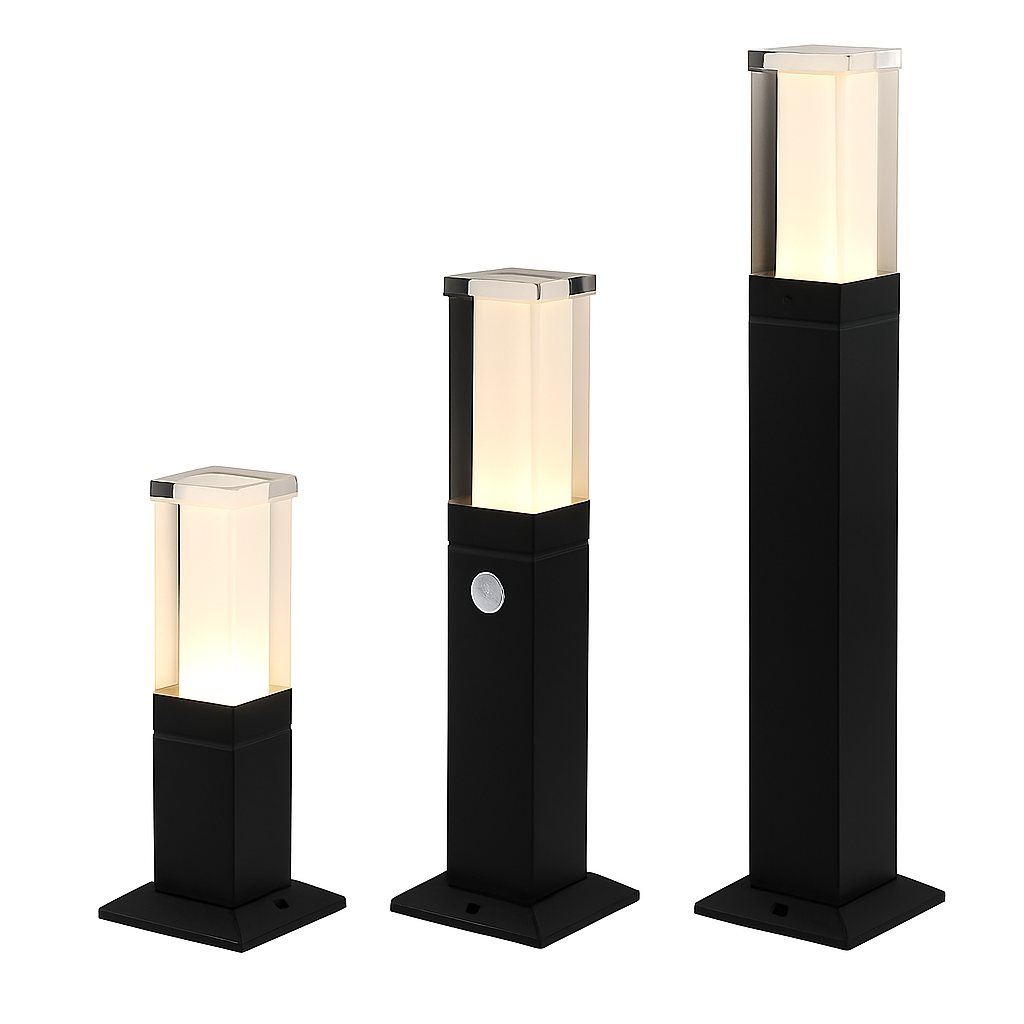bornes lumineuses led étanches avec détecteur de mouvement pour jardin extérieur - vue 6 sur 17