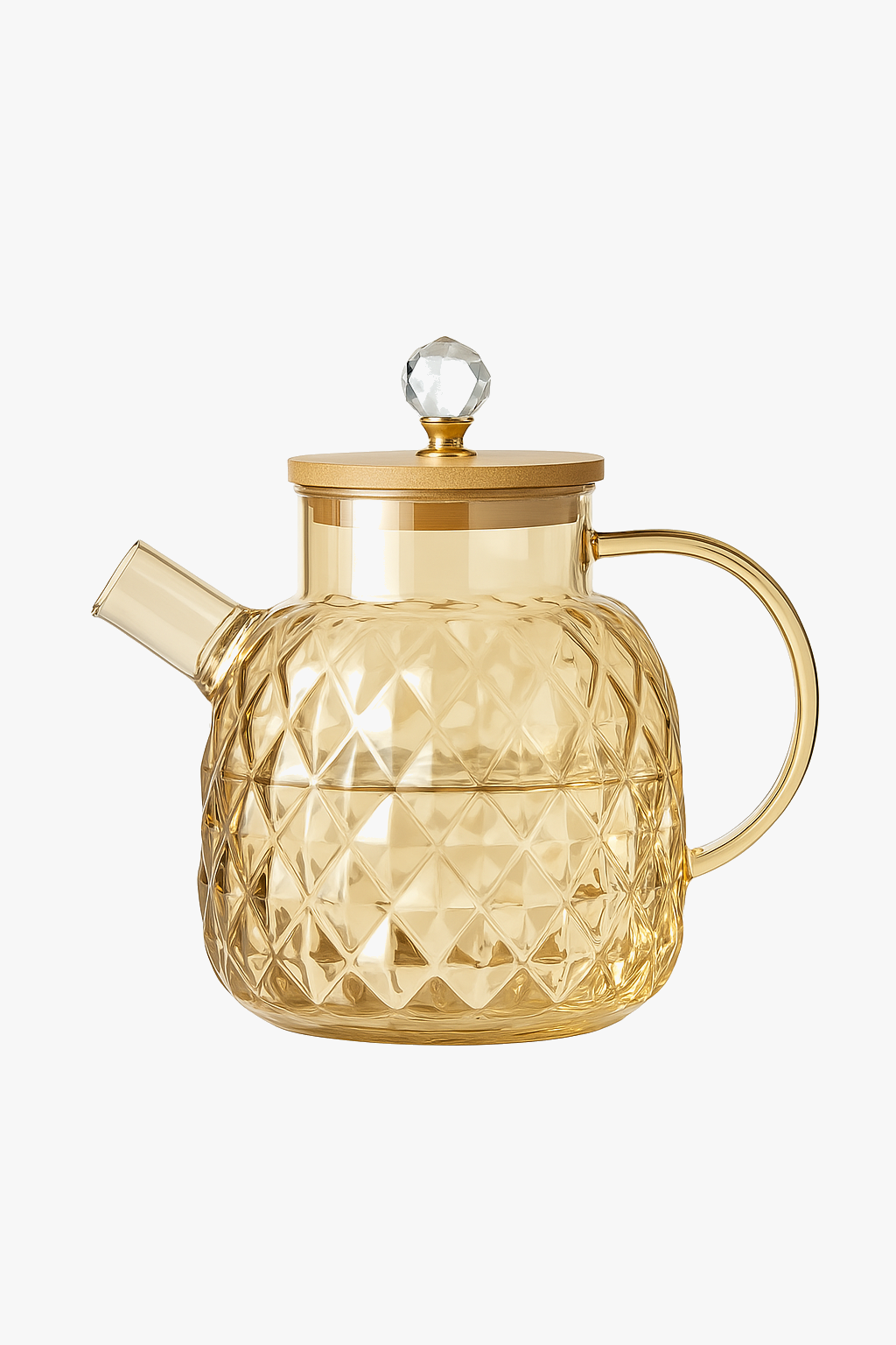 Bouilloire en verre avec filtre et couvercle bambou