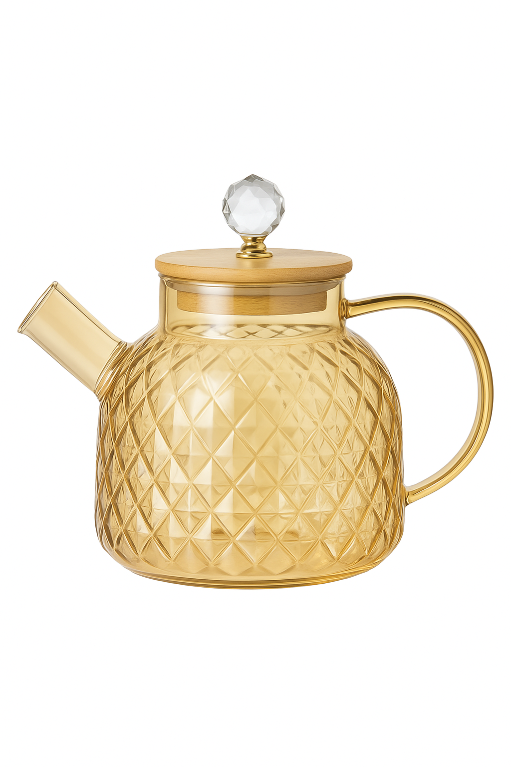 Bouilloire verre couvercle bambou filtre amovible 1l infusions - vue 2 sur 2