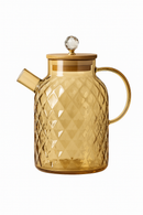 Bouilloire verre couvercle bambou filtre amovible infusions