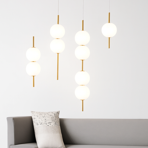 Boule de verre suspension pour chambre chevet lampe suspendue lustres de plafond éclairage moderne décoration entrée Luminaire Led - vue 2 sur 10