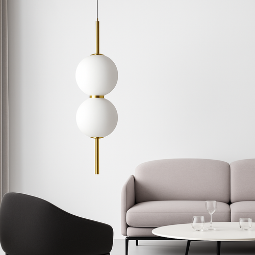 Boule de verre suspension pour chambre chevet lampe suspendue lustres de plafond éclairage moderne décoration entrée Luminaire Led - vue 7 sur 10