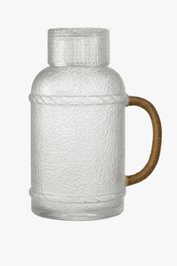 Bouteille en verre texturé style japonais résistance chaleur