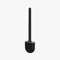 brosse de toilette en silicone avec support et poils souples