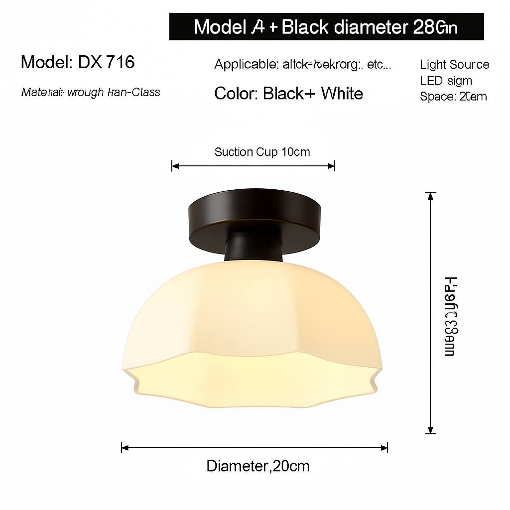 Céramique verre Led couloir plafonnier pour allée couloir vestiaire balcon nordique E27 acrylique lustre reste luminaires - vue 23 sur 23