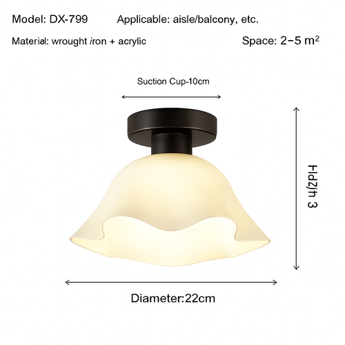 Céramique verre Led couloir plafonnier pour allée couloir vestiaire balcon nordique E27 acrylique lustre reste luminaires - vue 11 sur 23