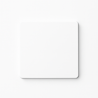Cache prise plate en acier blanc mat bords arrondis